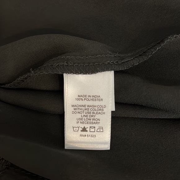 CeCe off shoulder jacquard blouse in black,elastic top ruching,tie sleeves,NWT,L - Picture 10 of 11